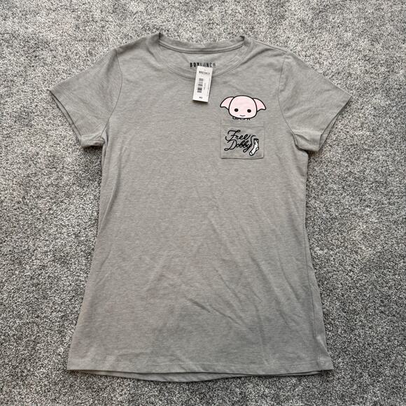 Harry Potter Shirt Womens Medium BoxLunch Free Dobby Pocket Graphic Novelty Tee - Picture 1 of 10